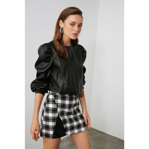 Trendyol Black Plaid Skirt