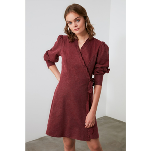 Trendyol Maroon Ruffle Cruiser Dress