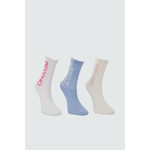 Trendyol Multicolored Slogan 3-Pack Knitted Socks