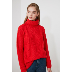 Trendyol Red KnitTed Turtleneck Knitwear Sweater