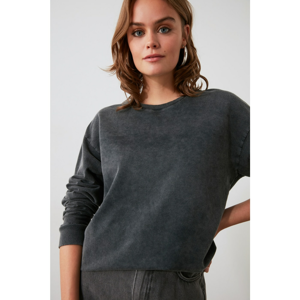 Trendyol Basic Knitted Sweatshirt WITH Anthracite Wash