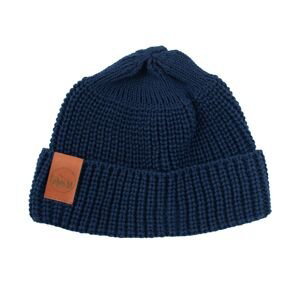 Kabak Unisex's Hat Short Thick Knitted Cotton Navy Blue-70449D