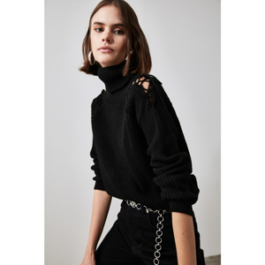 Trendyol Knitwear Sweater with Black Shoulder Detailing