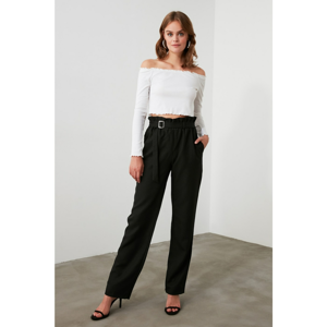 Trendyol Anthracite BeltEd Trousers