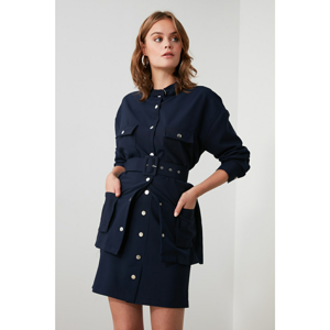 Trendyol Navy Button Skirt