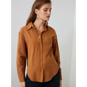 Brown Shirt with Elongated Back Trendyol - Women