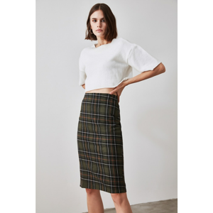 Trendyol Green Plaid Skirt