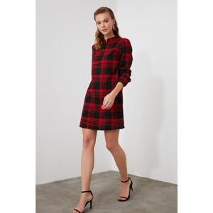 Trendyol Red Plaid Dress