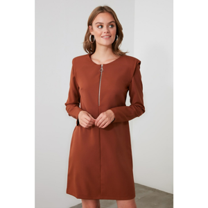 Trendyol Brown Zipper Detailed Dress
