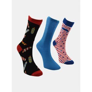 Set of three pairs of men's socks in black and blue Trendyol - Men