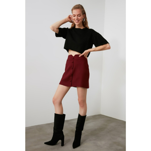 Trendyol Burgundy Button Skirt
