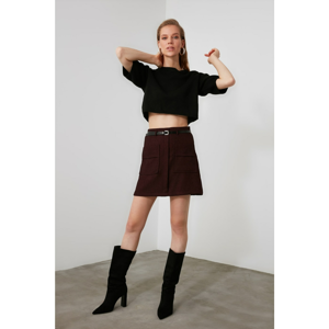 Trendyol Burgundy Belt Pocket Detailed Skirt
