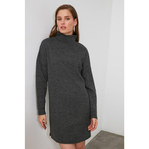 Trendyol Anthracite Throat Knitted Dress