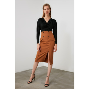 Trendyol Camel Slit Skirt