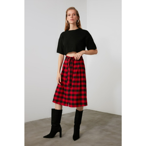 Trendyol Red Checkered Skirt