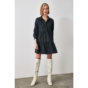 Trendyol Anthracite Shirt Collar Dress