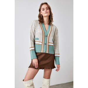 Trendyol Stone Button Detailed Knitwear Cardigan