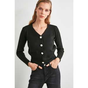 Trendyol Black Button Detailed Knitwear Cardigan