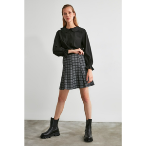 Trendyol Anthracite Zippered Knitted Skirt