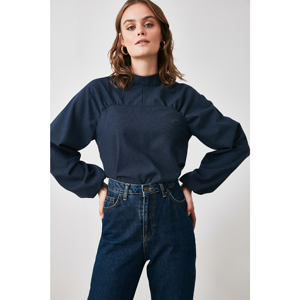 Trendyol Navy Shoulder Strap Detailing Blouse