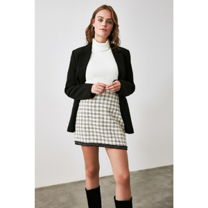 Trendyol Ekru Checkered Skirt