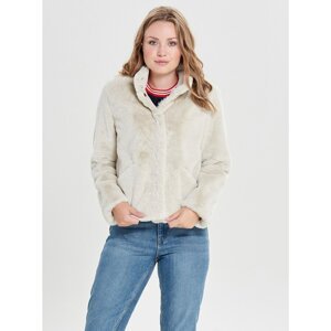 Cream jacket made of artificial fur ONLY