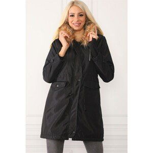 Z0090 DEWBERRY WOMEN'S COAT-BLACK WITH LAMB