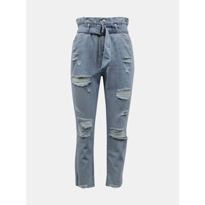 Light blue slim fit jeans with torn tally weijl effect