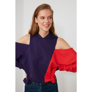 Trendyol Purple Block Basic Knitted Sweatshirt