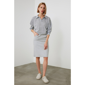 Trendyol Grey Knitted Pencil Skirt