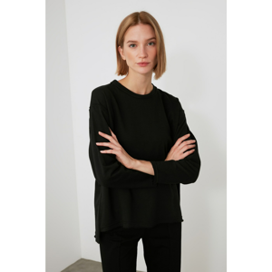 Trendyol Black Asymmetric Knitted Blouse