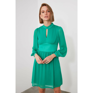 Trendyol Green Sheer Neckline Dress