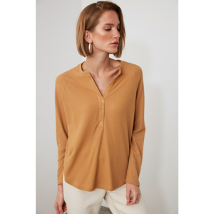 Trendyol Camel Knitted Blouse