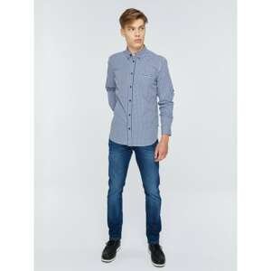Big Star Man's Longsleeve Shirt 141675 Navy Blue-490