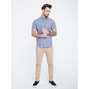 Big Star Man's Shortsleeve Shirt 141686 Navy Blue-475