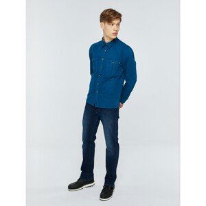 Big Star Man's Longsleeve Shirt 141721 Navy Blue-402