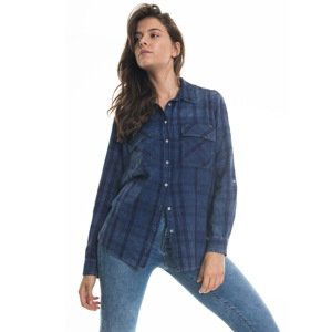 Big Star Woman's Longsleeve Shirt 145685 Navy Blue-424