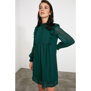 Trendyol Green Sheer Collar Dress