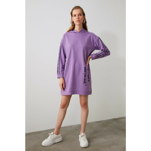 Trendyol Lila Printed Knitted Sweat Dress