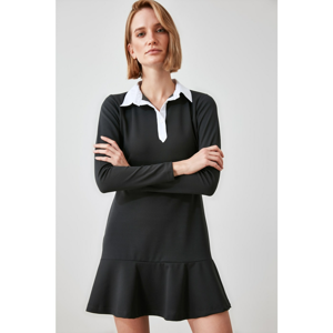 Trendyol Anthracite Collar Detailed Knitted Dress