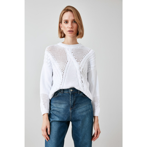 Trendyol Ekru KnitTed Detailed Knitwear Sweater