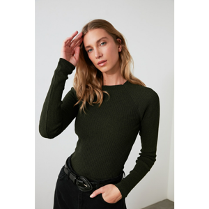 Trendyol Sweater - Khaki - Slim Fit