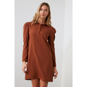 Trendyol Brown Shirt Collar Dress
