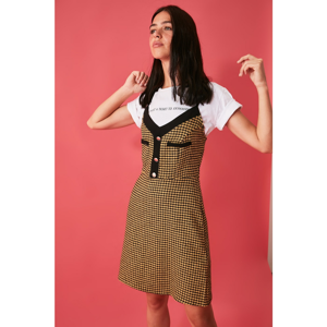 Trendyol Mustard Button Detailed Jile Dress
