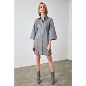 Trendyol Grey Leather Looking Dress