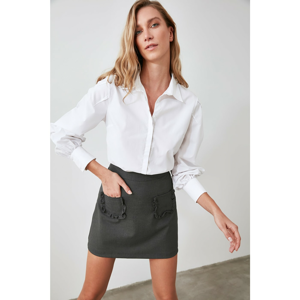 Trendyol Grey Pocket Detailed Skirt