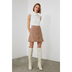Trendyol Mink Button Skirt