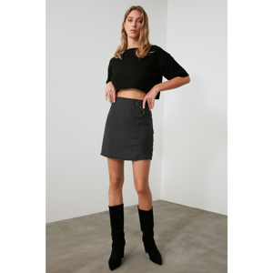 Trendyol Anthracite Plaid Skirt