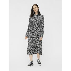 Black Floral Shirt Dress Pieces Randy