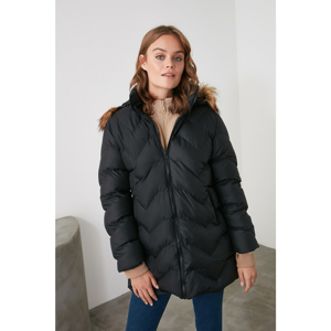 Trendyol Black Removable Hooded Inflatable Coat